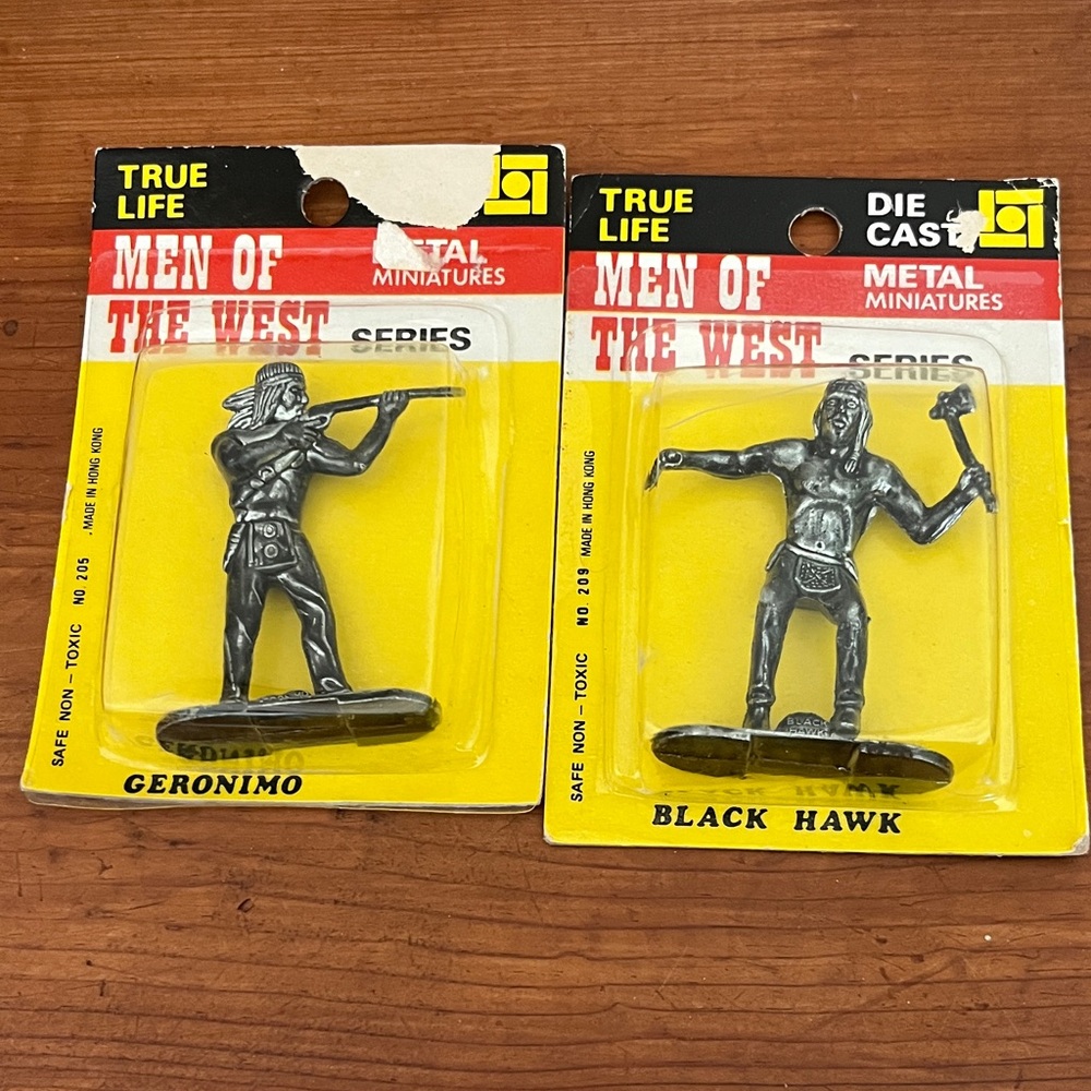 TRUE LIFE Men of the West Metal Miniatures Black Hawk & Geronimo VTG Hong Kong